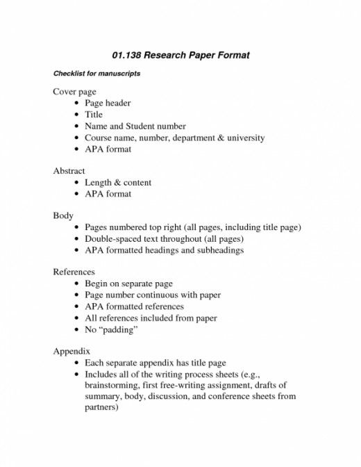 research paper format for college students