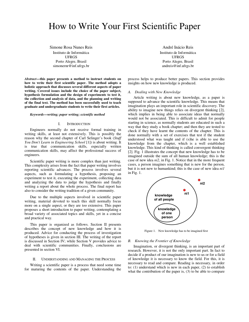 how to write a science research paper for high school