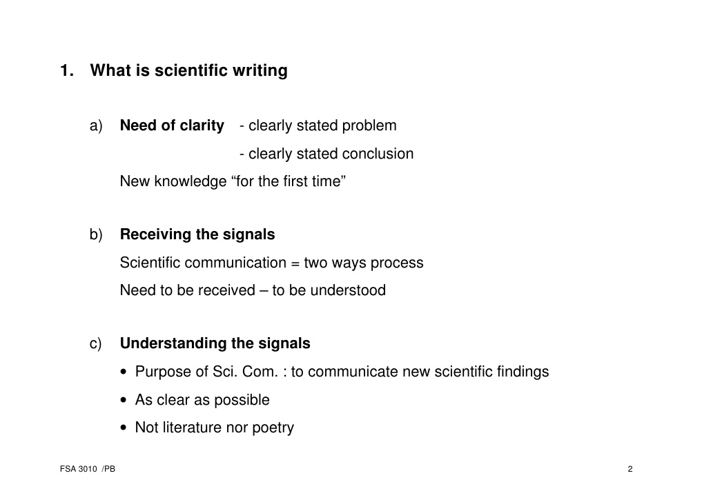 scientific paper writing