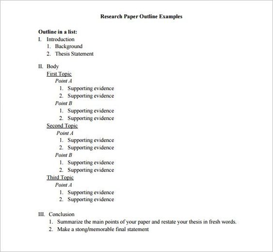 example of topic outline with thesis statement